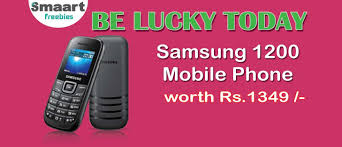 Be Lucky You Today Samsung 1200 Mobile Phone Worth Rs 1349 Http Smaart Co In Freebies Freebies Php Id 2457577 Samsung 1200 Mobile Mobile Phone Phone Lucky