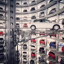 Going Up Vw Autostadt Car Tower Elevator In Wolfsburg Germany Garage Design Car Parking Car