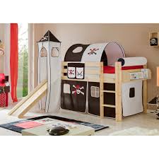 Kinderbett hochbett andi buche vollholz massiv natur mit rutsche und turm inkl. Hochbett Mit Rutsche Und Turm Pirat Schwarz Weiss Kaufen Bei Obi