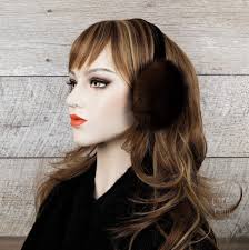 Brown Mink Fur Earmuffs for Women, Recycled Real Mink Fur, Fur Ear Warmer