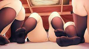 Anime girls ecchi thighs thick thigh panties underwear Playmat Game Mat  Desk | eBay