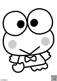 A cute page of keroppi to print out and color :) photo. Keroppi Coloring Pages Hello Kitty Coloring Pages Colorings Cc