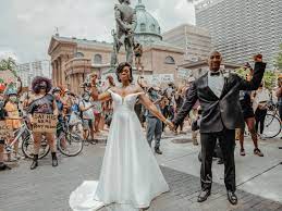 Your black couple wedding photo stock images are ready. This Couple Got Married Alongside A Black Lives Matter Protest In Philadelphia Vogue