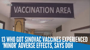 Maybe china releases sinovac, but doctors (american of course) are worried about possibly deadly side effects. 13 Who Got Sinovac Vaccines Experienced Minor Adverse Effects Says Doh Youtube
