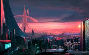 Think gameboy colors and vintage columbia windbreakers. The Vivid Pinks In This Scene Really Make It Stand Out From The Traditional Sci Fi Color Palette The Smooth Sci Fi City Sci Fi Environment Fantasy Landscape