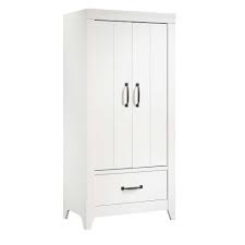 Sauder Adept Soft White Wardrobe Storage Cabinet 424199 The Home Depot