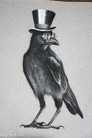 Crow With Hat And Glases Crow Art Black Bird Tattoo Crow Tattoo
