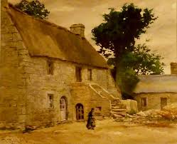 Le Faouet Morbihan Victor Robic Une Cour De Ferme Au Faouet Aquarelle Collection Particuliere Le Faouet Morbihan Paysage Breton