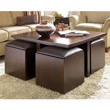 It has got a solid wooden frame and a padded top that can also serve as a seat. Coffee Table With Stools You Ll Love In 2021 Visualhunt