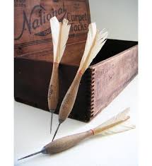 Vintage Wooden Darts Set Of Three Etsy Dart Set Darts Vintage