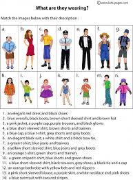 Clothes Description Worksheets Learn English English Vocabulary English Clothes