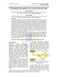 Sofort nach den besten ergebnissen suchen Pdf Aplikasi Pengacak Soal Ujian Untuk Type Soal Berbasis Microsoft Word Menggunakan Metode Linear Congruent Method Lcm