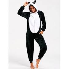 Just Us 24 68 Buy Black White Cute Panda Animal Onesie Pajamas Online Shopping At Gearbest Com Mobile Odezhda Zhenskaya Odezhda