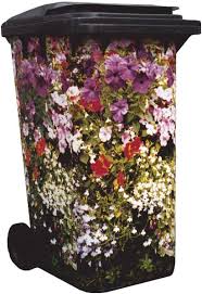 Wheelie Bin Cover With Cottage Garden Design 003 Amazon Co Uk Garden Outdoors Cottage Garden Design Cottage Garden Painted Trash Cans