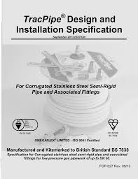 Tracpipe Design And Installation Specification Cation