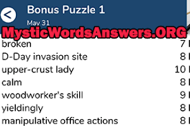 You'll also have a hint of how many letters are. Broken 7 Little Words Bonus