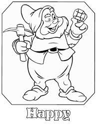 Happy dwarf coloring page | free printable coloring pages. Happy Seven Dwarfs Coloring Pages Disney Coloring Pages Snow White Coloring Pages Disney Colouring