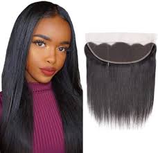Amazon.com : 13x4 Lace Frontal Closure Human Hair 16 Inch 100% Virgin  Brazilian Straight Human Hair HD Lace Closure Hair Ear to Ear Lace Frontal  Pre Plucked Natural Black Color : Beauty