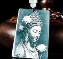 Natural Jade Guanyin Lotus Pendant
