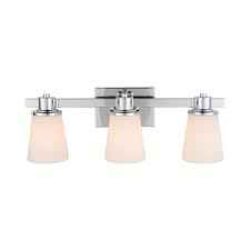 Reviews for Home Decorators Collection 3-Light Chrome Bath Vanity Light  with Bell Shaped Etched White Glass