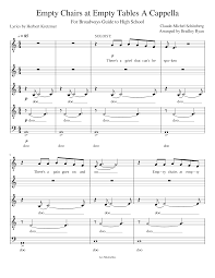 This arrangement © copyright 1998 alain boublil music limited. Empty Chairs At Empty Tables A Cappella Sheet Music For Piano Mixed Trio Musescore Com