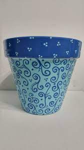 Maybe you would like to learn more about one of these? Sky Blue With Periwinkle Swirls Flower Pot Art Terracotta Flower Pots Painted Terra Cotta Flower Pots