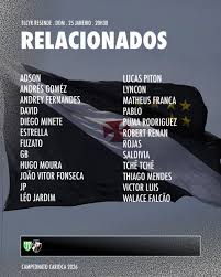Confira os relacionados do Vasco para o jogo contra o Boavista