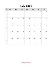 Looking for a free printable july 2021 calendar? July 2021 Blank Calendar Free Download Calendar Templates