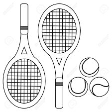 A pop of color will bring this printable tennis are property and copyright of their owners. Tennis Rackets And Balls Vector Black And White Coloring Book Royalty Free Cliparts Vectors And Stock Illustration Image 117878431