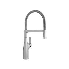 The high gloss finish adds to a brighter shine and better wear resistance. Blanco Rivana Semi Pro Pull Down Kitchen Faucet 1 5 Gpm Dual Spray Stainless Finish The Home Depot Canada
