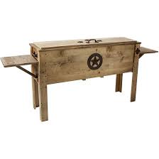 Keep foods and beverages ice cold in chest coolers designed to be roomy and easy to use. Backyard Expressions 87 Qt Decorative Outdoor Wooden Cooler Reviews Wayfair