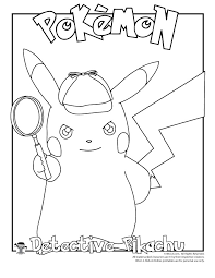 For boys and girls, kids and adults, teenagers and toddlers, preschoolers and older kids at school. Detective Pikachu Coloring Page Woo Jr Kids Activities