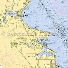 Texas Galveston Bay I Nautical Chart Decor