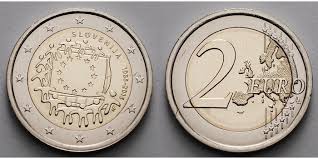 2 euro münze slovensko 2009 wert. Slowenien 2 Euro 30 Jahre Eu Flagge 1985 2015 Stgl Ma Shops