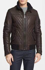 398 Rogue Quilted Leather Moto Jacket Small Brown Leather Bomber Jacket Leather Jacket Leather Jacket Men