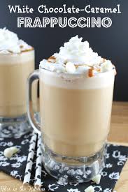 Our mocha frappuccino blends coffee, ice and chocolate sauce for a satisfying summer treat. White Chocolate Caramel Frappuccino Miss In The Kitchen