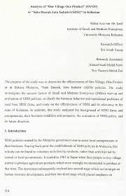 Kabupaten bekasi merupakan salah satu daerah strategis di jawa barat. Pdf Analysis Of One Village One Product Ovop Or Satu Daerah Satu Industri Sdsi In Kelantan Shazliza Sham Academia Edu