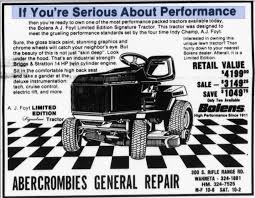 Lawn mowers └ yard, garden & outdoor living └ home & garden all categories food & drinks antiques art baby books, magazines business. Photos Of The 1987 A J Foyt Bolens Limited Edition Signature Series Lawn Tractor For Sale At Randy S Lawn Mower Repair In Greenfield Indiana Randy Is Announcing That They Have It In Perfect
