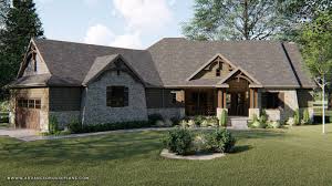 The serenbe farmhouse is a one or two story craftsman house plan with porches, a vaulted family room and stone fireplace that will work great in the country or in the mountains. 1 Story Craftsman House Plan Manchester