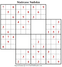 Surprisingly dell, who invented the americanized version of the puzzle, has failed to cash in on this big puzzle rage. Staircase Sudoku Puzzle Daily Sudoku League 208