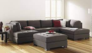 the mirage is a large pepper coloured 6 seater corner chaise lounge which includes ottoman in fabric lounge suites furniture lounge sofa