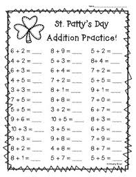 So, go ahead and try these challenges and puzzles with your kids this month. St Patty S Day Addition Practice St Patrick S Day Math Worksheets