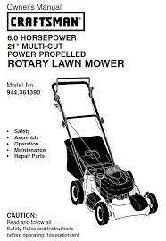 Craftsman Lawn Mower Parts Manual 944 361390
