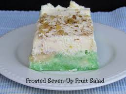 Frosted Seven Up Fruit Salad Delicious Desserts Jello Recipes Fruit Salad Recipes