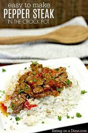 A Procura De Uma Receita Facil De Panela De Barro Esta Receita Crockpot Pepper Steak E Deliciosa A Receita Pepper Steak Pepper Steak Recipe Stuffed Peppers
