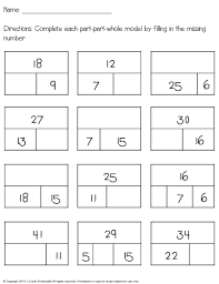 Part Part Whole Missing Number 1st Grade Worksheets Subtraction Worksheets Part Part Whole