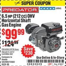 Harbor freight predator engine coupon 2020. Harbor Freight Tools Coupon Database Free Coupons 25 Percent Off Coupons Toolbox Coupons Predator 6 5 Hp 212 Cc Ohv Horizontal Shaft Gas Engines