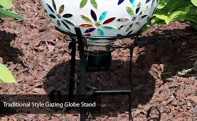 Green mosaic gazing ball $60.00. Amazon Com Sunnydaze Traditional Style Gazing Ball Stand For 10 Inch Or 12 Inch Outdoor Garden Gazing Globes Black Steel 9 Inch Tall Kitchen Dining