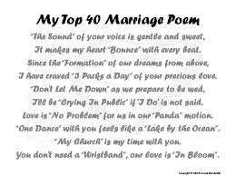 Funny Marriage Poem Music Title Love Poetry Short Wedding Poem By Personalwordsmith On Etsy Marriage Poems Wedding Poems Marriage Humor
