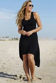 Black Bathing Suit Cover Up Plus Size Swimwear Cover Ups Bathing Suit Cover Ups Plus Size Swimsuits Plus Size Swimwear Black High Low Dress